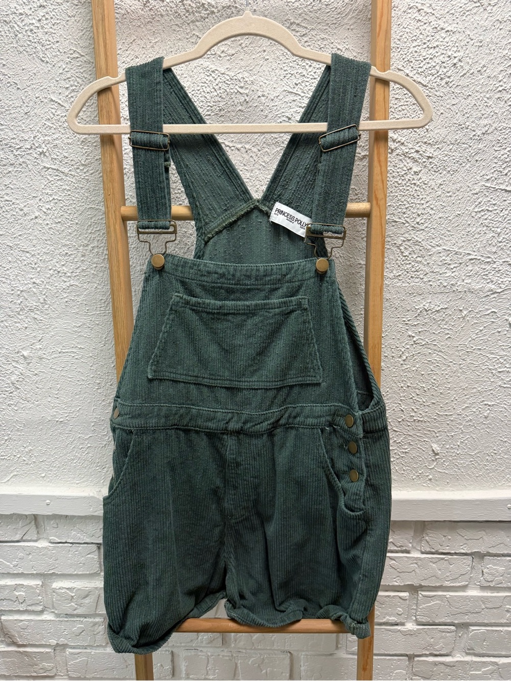 Princess Polly Corduroy Overalls in Forest Green